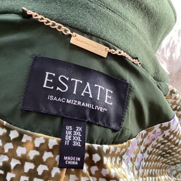 NWOT ESTATE ISAAC MIZRAHI LIVE! PLUS 2X EVERGREEN MIXED MEDIA QUILTED JACKET - Picture 9 of 11